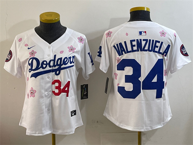 Youth Los Angeles Dodgers #34 Fernando Valenzuela White 2025 Tokyo Series Limited Stitched Baseball Jersey Youth Los Angeles Dodgers #34 Fernando Valenzuela White 2025 Tokyo Series Limited Stitched Baseball Jersey
