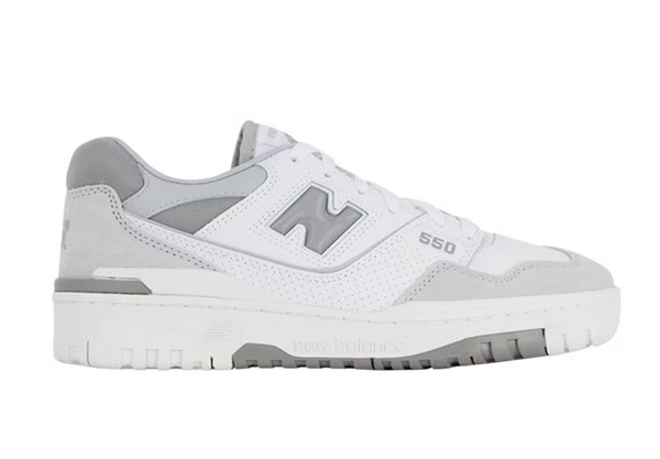 Men's New Balance 550 White/Gray Shoes 073 Men's New Balance 550 White/Gray Shoes 073