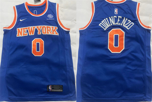 Men's New Yok Knicks #0 Donte DiVincenzo Blue Stitched Basketball Jersey