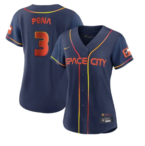 Women's Houston Astros #3 Jeremy Peña 2022 Navy City Connect Stitched Jersey(Run Small) Women's Houston Astros #3 Jeremy Peña 2022 Navy City Connect Stitched Jersey(Run Small)