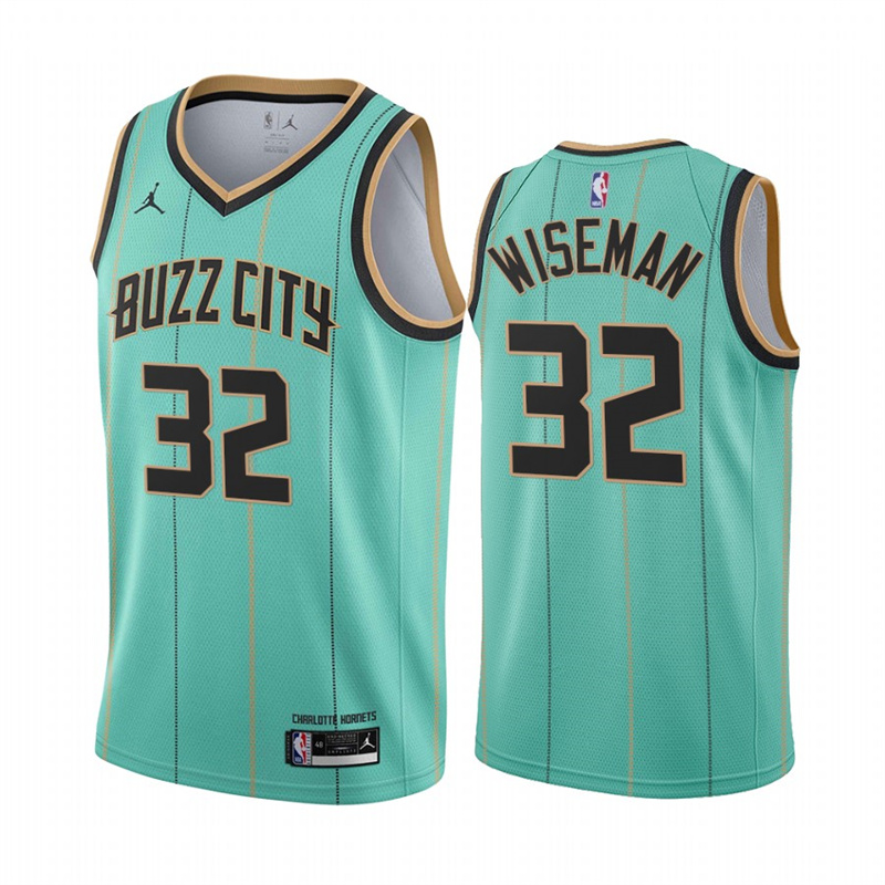 Men's Charlotte Hornets #32 James WisemanTeal Icon Edition Swingman Stitched Jersey