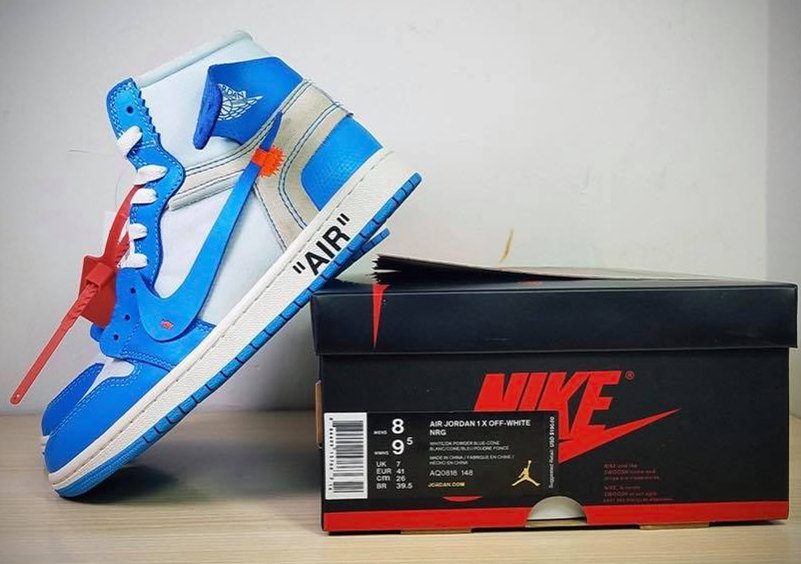 Men's Running Weapon Air Jordan 1 White/Blue Shoes 0258