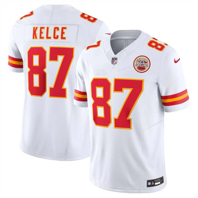 Youth Kansas City Chiefs #87 Travis Kelce White 2023 F.U.S.E. Vapor Untouchable Limited Stitched Jersey