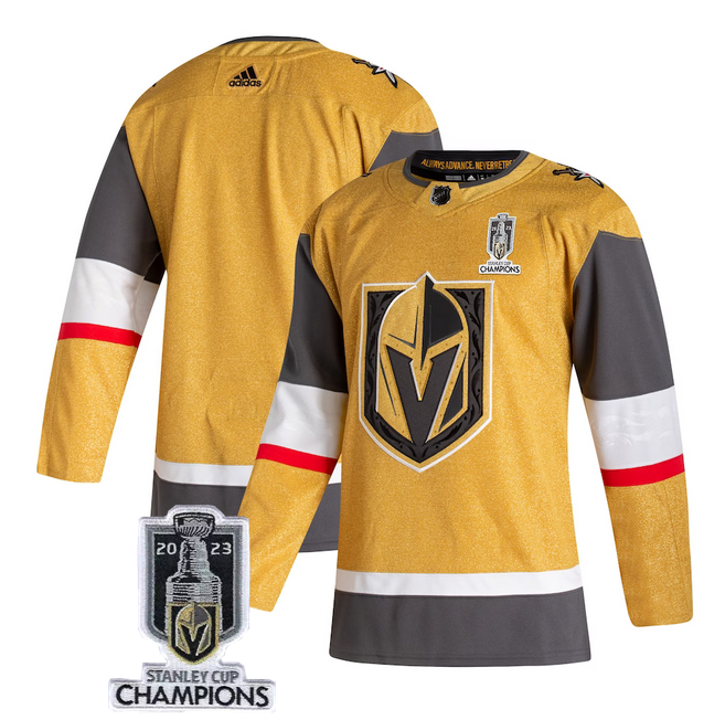 Men's Vegas Golden Knights Blank Gold 2023 Stanley Cup Champions Stitched Jersey Men's Vegas Golden Knights Blank Gold 2023 Stanley Cup Champions Stitched Jersey