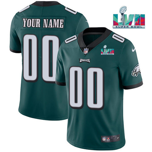 Youth Philadelphia Eagles Active Player Custom Green Super Bowl LVII Patch Vapor Untouchable Limited Stitched Football Jersey Youth Philadelphia Eagles Active Player Custom Green Super Bowl LVII Patch Vapor Untouchable Limited Stitched Football Jersey