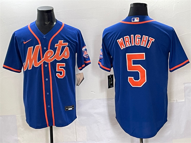 Men's New York Mets #5 David Wright Blue Cool Base Stitched Baseball Jersey Men's New York Mets #5 David Wright Blue Cool Base Stitched Baseball Jersey