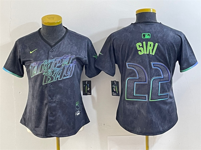 Women's Tampa Bay Rays #22 Jose Siri Charcoal 2024 City Connect Limited Stitched Baseball Jersey(Run Small)