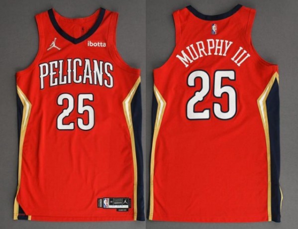 Men's New Orleans Pelicans #25 Trey Murphy III 2022 Red Statement Edition Stitched Jersey Men's New Orleans Pelicans #25 Trey Murphy III 2022 Red Statement Edition Stitched Jersey