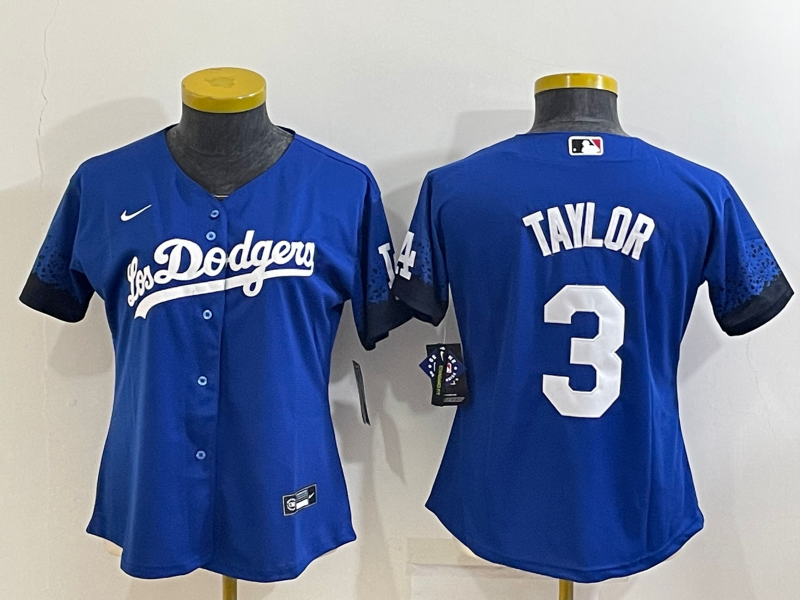 Women's Los Angeles Dodgers #3 Chris Taylor Royal City Connect Stitched Baseball Jersey(Run Small) Women's Los Angeles Dodgers #3 Chris Taylor Royal City Connect Stitched Baseball Jersey(Run Small)