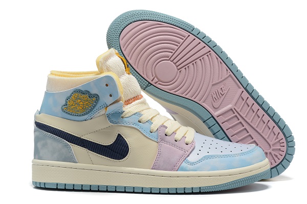 Men's Running Weapon Air Jordan 1 Blue/Cream Shoes 157 Men's Running Weapon Air Jordan 1 Blue/Cream Shoes 157