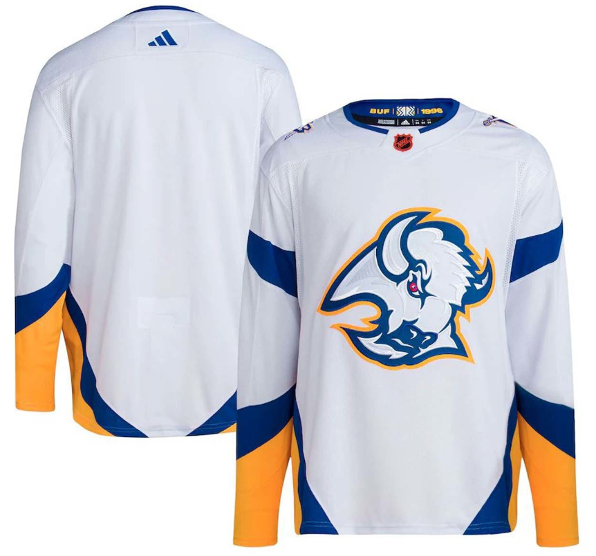 Men's Buffalo Sabres Blank White 2022/23 Reverse Retro Stitched Jersey