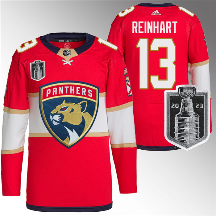 Men's Florida Panthers #13 Sam Reinhart Red 2023 Stanley Cup Final Stitched Jersey Men's Florida Panthers #13 Sam Reinhart Red 2023 Stanley Cup Final Stitched Jersey