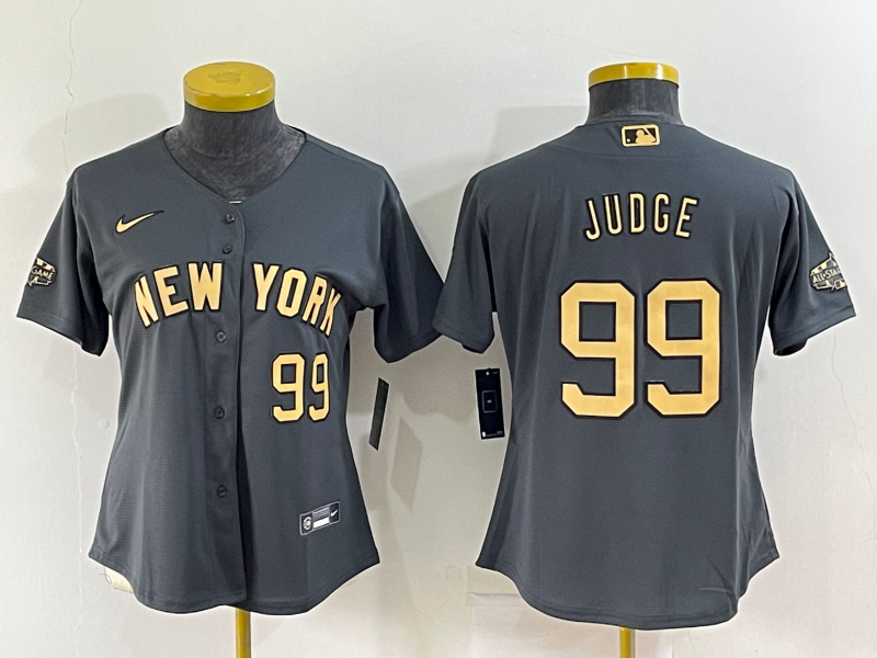 Women's New York Yankees #99 Aaron Judge 2022 All-Star Charcoal Stitched Baseball Jersey(Run Small) Women's New York Yankees #99 Aaron Judge 2022 All-Star Charcoal Stitched Baseball Jersey(Run Small)