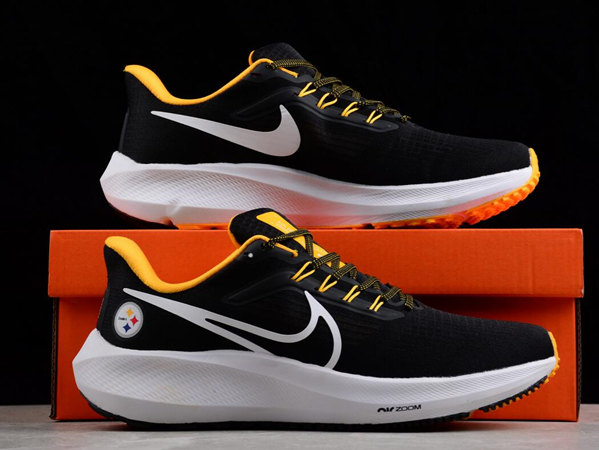 Men's Pittsburgh Steelers Black Zoom Pegasus 39 Running Shoes 001 Men's Pittsburgh Steelers Black Zoom Pegasus 39 Running Shoes 001