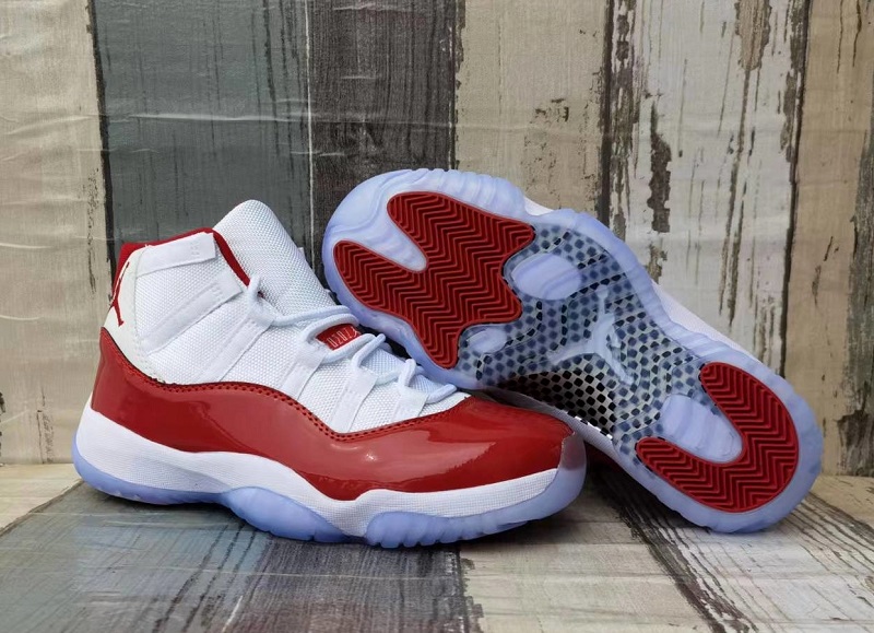 Men's Running weapon Air Jordan 11 Red/White Shoes 040 Men's Running weapon Air Jordan 11 Red/White Shoes 040