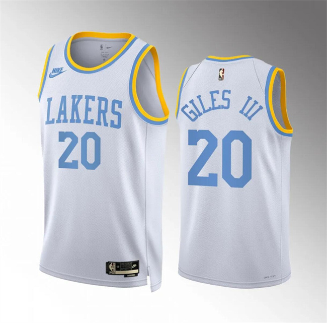 Men's Los Angeles Lakers #20 Harry Giles Iii Stitched White Classic Edition Basketball Jersey Men's Los Angeles Lakers #20 Harry Giles Iii Stitched White Classic Edition Basketball Jersey