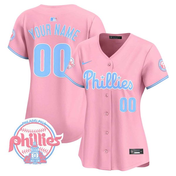Women's Philadelphia Phillies Active Player Custom Bubblegum Pink Vapor Premier Limited(Run Small Women's Philadelphia Phillies Active Player Custom Bubblegum Pink Vapor Premier Limited(Run Small