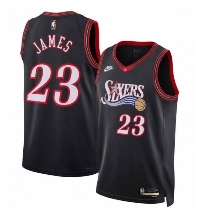 Youth Philadelphia 76ers #23 LeBron James Black 2026 Classic Edition Stitched Jersey Youth Philadelphia 76ers #23 LeBron James Black 2026 Classic Edition Stitched Jersey
