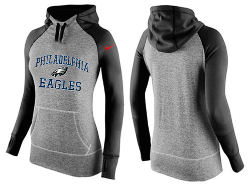 Women's Nike Philadelphia Eagles Performance Hoodie Grey & Black_1