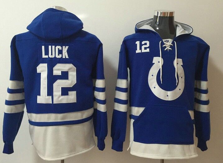 Men's Indianapolis Colts Active Player Custom Blue Must-Have Lace-Up Pullover Hoodie