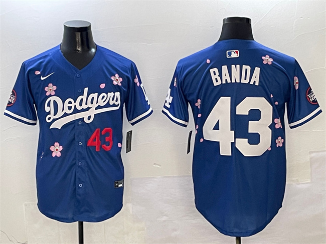 Men's Los Angeles Dodgers #43 Anthony Banda Royal 2025 Tokyo Series Limited Stitched Baseball Jersey Men's Los Angeles Dodgers #43 Anthony Banda Royal 2025 Tokyo Series Limited Stitched Baseball Jersey