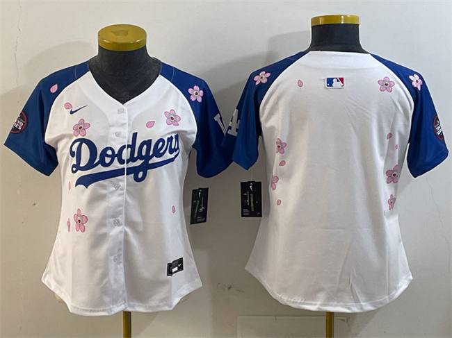 Youth Los Angeles Dodgers Blank White/Royal 2025 Tokyo Series Limited Stitched Baseball Jersey Youth Los Angeles Dodgers Blank White/Royal 2025 Tokyo Series Limited Stitched Baseball Jersey