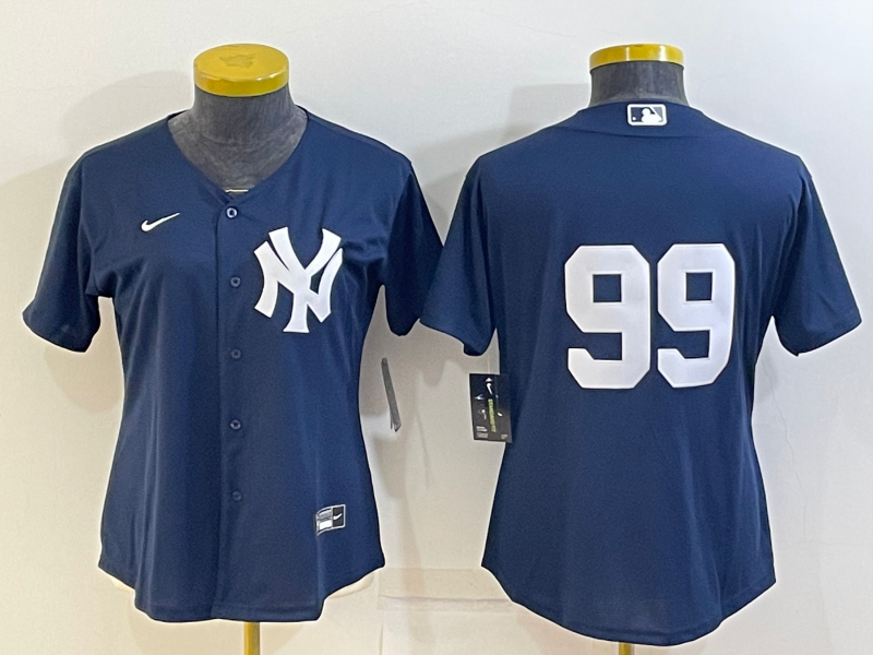 Women's New York Yankees #99 Aaron Judge Navy Stitched Baseball Jersey(Run Small) Women's New York Yankees #99 Aaron Judge Navy Stitched Baseball Jersey(Run Small)